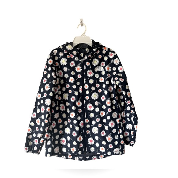 The North Face Other - The North Face Girls' Waterproof Hooded Rain Jacket, Blue/Flowers, Large (14/16)